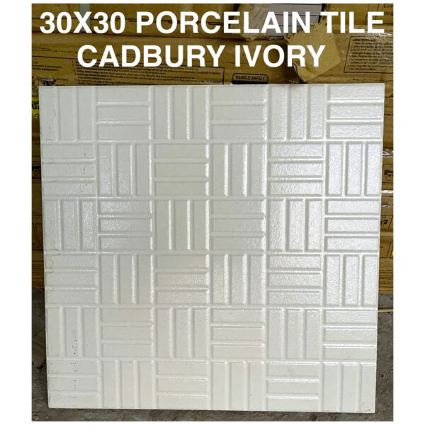 CARREAUX 30X30 PORCELAIN TILE CADBURY IVORY