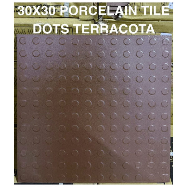 CARREAUX 30X30 PORCELAIN TILE DOTS TERRACOTA_