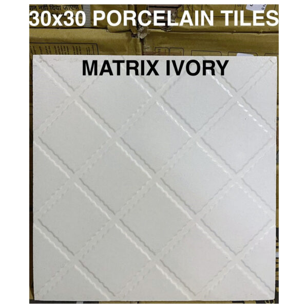 CARREAUX 30X30 PORCELAIN TILE MATRIX IVORY